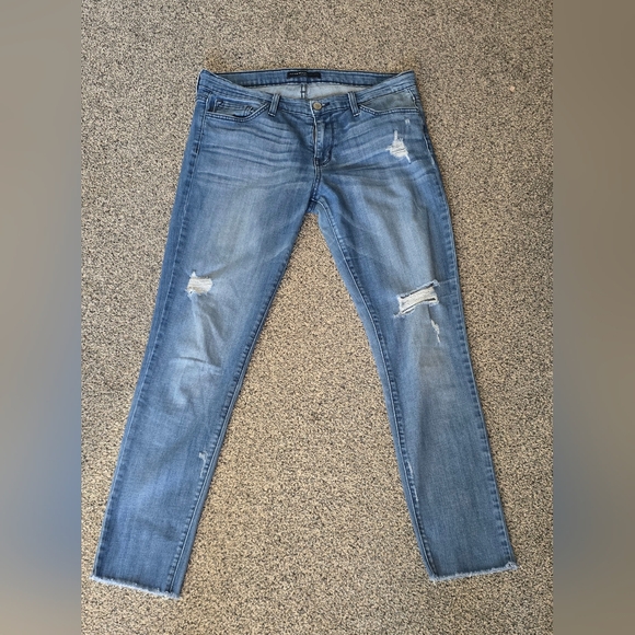 Flying Monkey Low Rise Womens Jeans Size 29 Raw Hem, Distressed - Picture 4 of 8